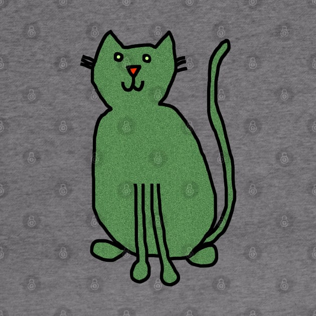 Cat Green Metallic by ellenhenryart